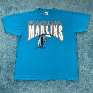 VINTAGE Florida Marlins 1993 Shirt Adult Large Teal MLB Baseball Mens 90s VTG